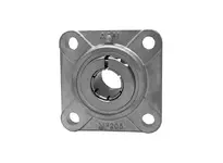 Front view of 3/4 in (19.05 mm) Kanigen-plated Accu-Loc RF stainless pack of 1, 4-bolt flange single-row sealed ball bearing unit.