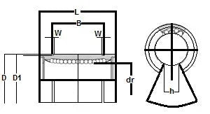 KBS20GUU-OP NB Open Bearing 20mm Ball Bushings Linear Motion Bearing