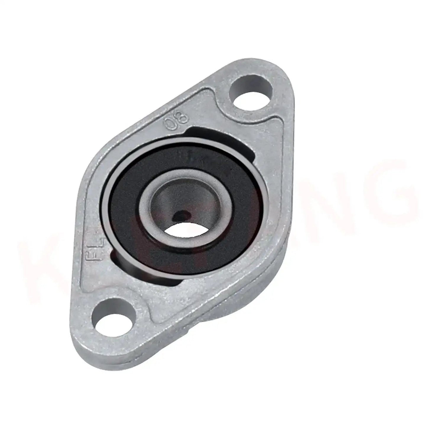 KFL08 Cylindrical Roller Bearing Flange with 5/16 inch bore, zinc alloy housing, front view