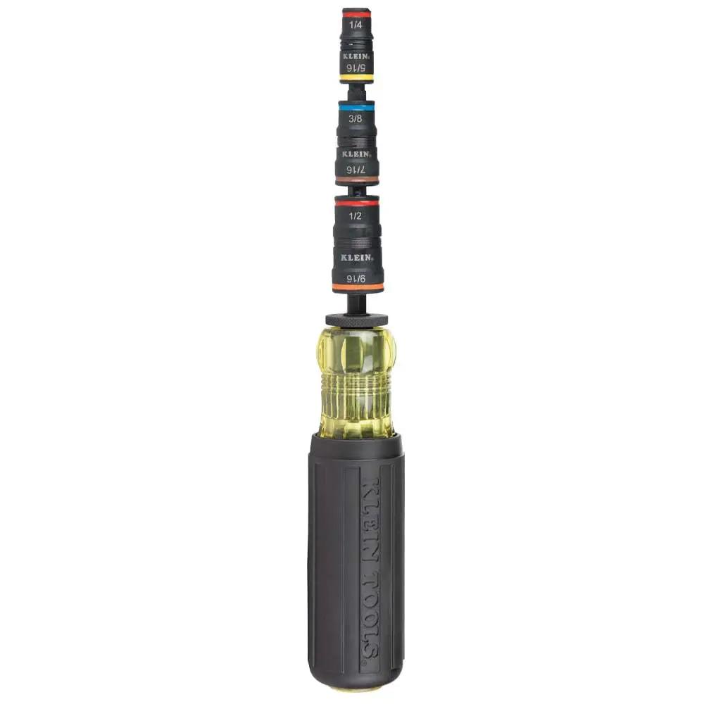 7 In 1 Flip Socket Set For Impact Drivers With Handle And Bit Holder By Klein Tools Magnetic Rare Earth Magnet For Hex Sizes