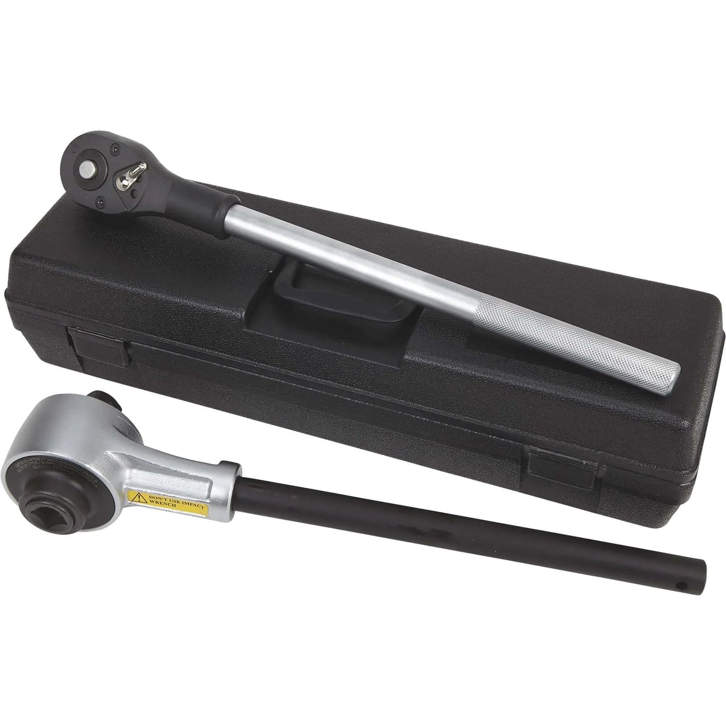 Klutch Torque Multiplier with satin finish and carrying case shown on display