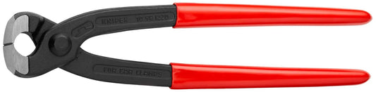 Knipex Tools Eight Point Seven Five Inch Ear Clamp Pliers 1 Ear 2 Ear Clamp Tool 1098i220 for Oetiker Clamps with red handles.