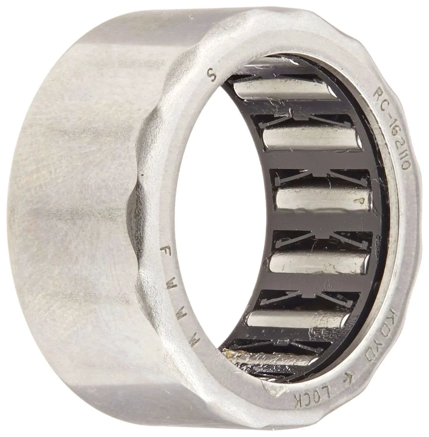 Koyo RC-162110 Roller Clutch, DC Type, Open, Plastic Cage, Inch, 1" ID, 1-5/16" OD, 5/8" Width; side view showing plastic cage