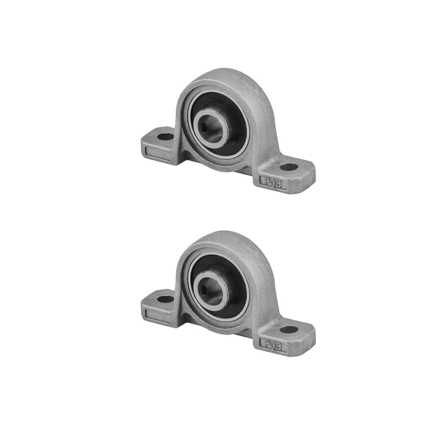 Two kp08 pillow bearing blocks from the 250mm / 9.84inch t8 lead screw nut set, ideal for CNC, automation, and DIY applications.