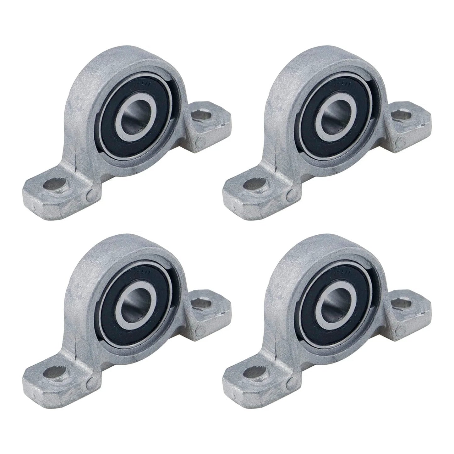 Four Pack KP08 Self Aligning Pillow Block Bearings 8mm Inner Diameter Mounted Flange Bearings Zinc Alloy Steel Vertical Mount