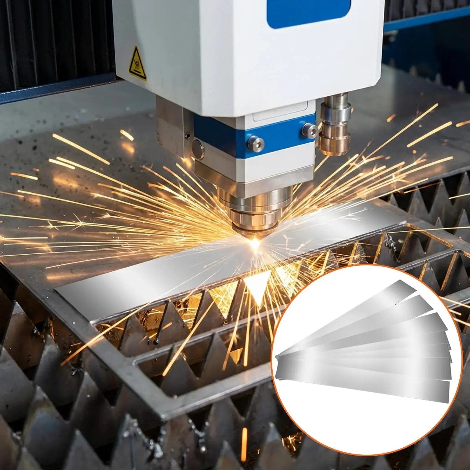 Pro Grade 30 Piece Shim Stock Set In 304 Stainless Steel in use for precise leveling and gap filling, includes 3 strips of each size from 0.0007 in to 0.01 in
