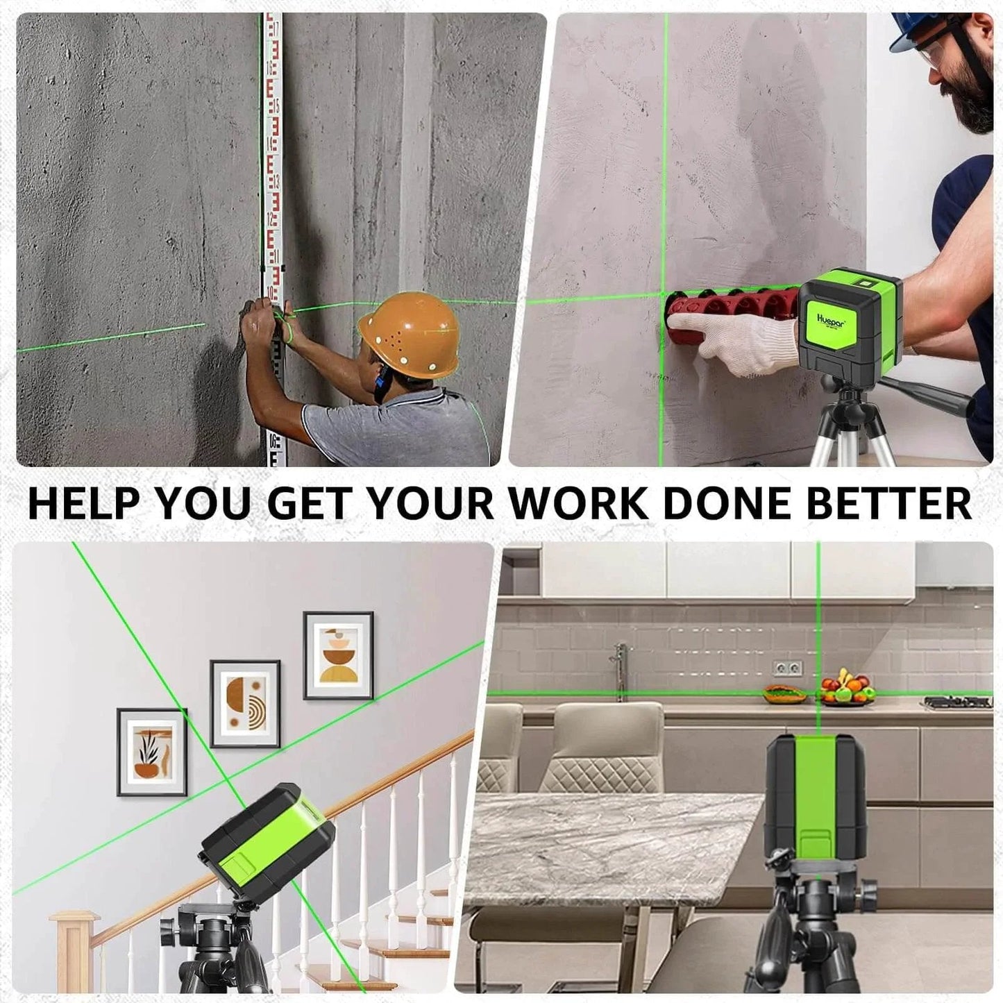 Laser Level, 100Ft Self Leveling Green Cross Line Laser for Picture Hanging, Tile, Decoration & DIY Construction – 360° Magnetic Base & AA Battery
