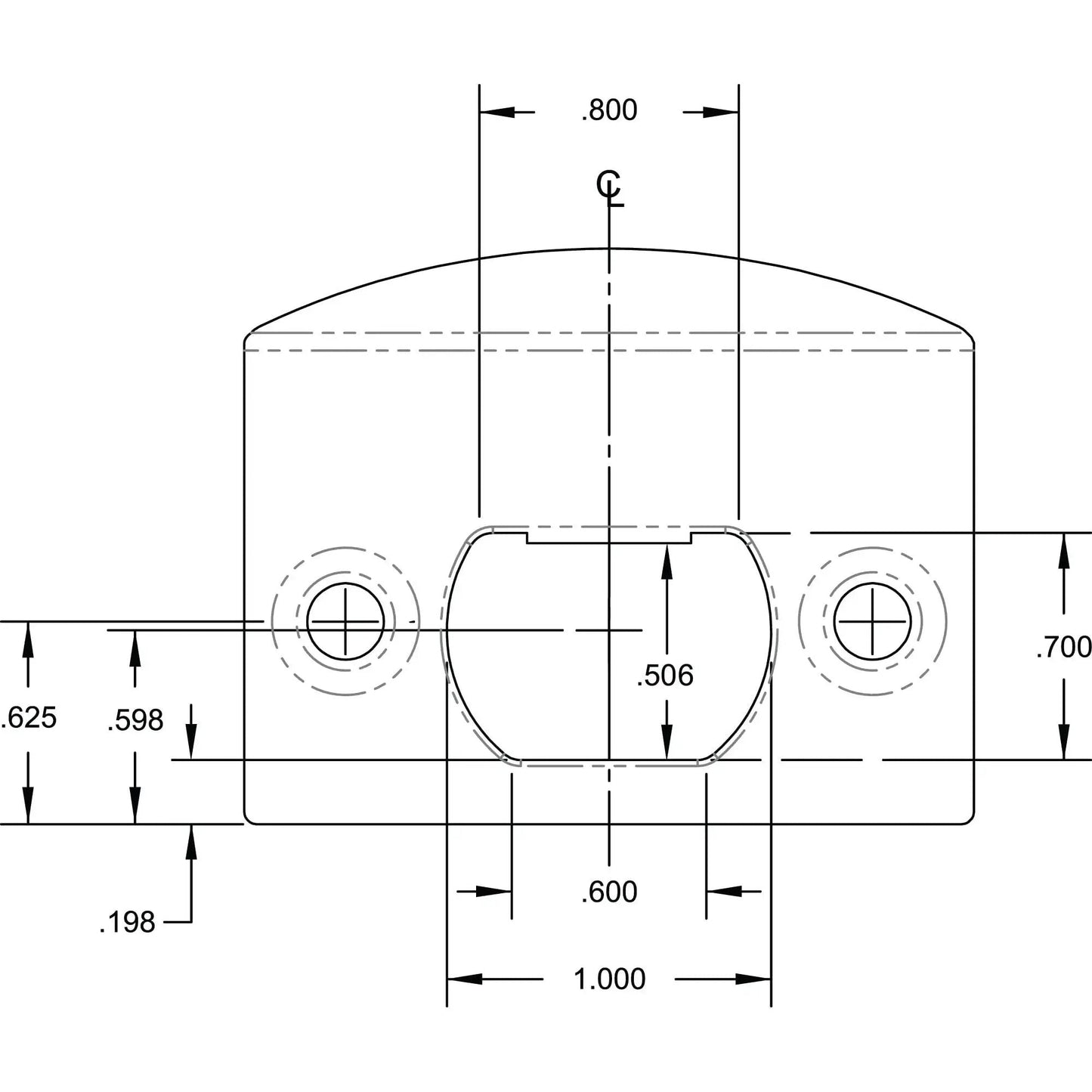 Technical diagram of Latch Strike Plate Two Pack Matte Black Finish One And Five Eighths Inch Center Mounting for residential doors.