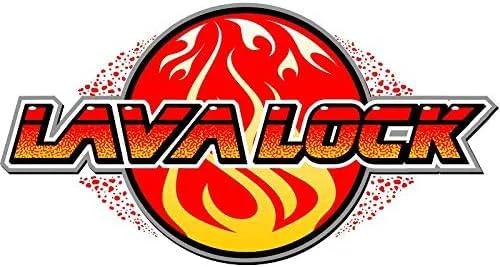 LavaLock logo with flame design on a red and yellow background