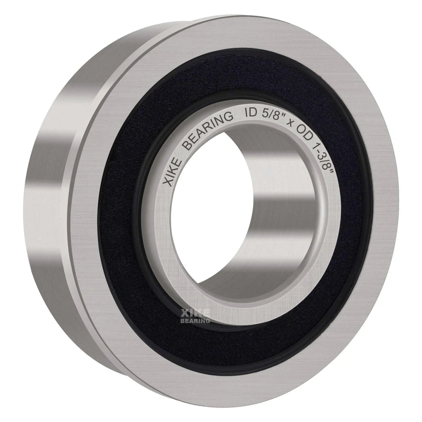 Flanged chrome steel sealed bearing for 5/8 inch shaft and 1-3/8 inch hub, part of 4 Pack Lawn Mower Wheel Bearing Replacement Kit For John Deere JD AM118315 AM35443 Stens 215-038 215-061 Oregon 45-047 MTD 741-0141 Ariens 0546200 Snapper 1-2390.