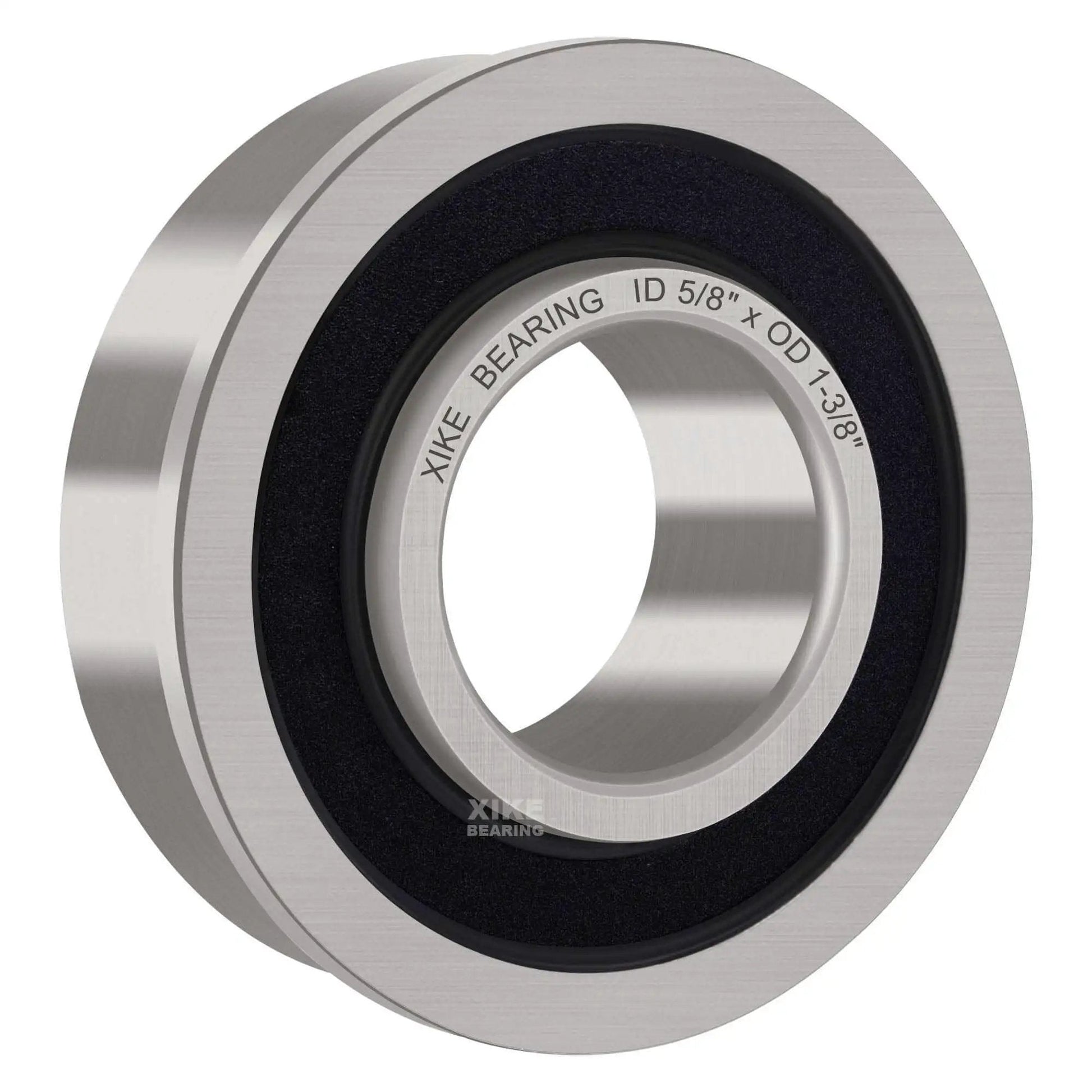Flanged chrome steel sealed bearing for 5/8 inch shaft and 1-3/8 inch hub, part of 4 Pack Lawn Mower Wheel Bearing Replacement Kit For John Deere JD AM118315 AM35443 Stens 215-038 215-061 Oregon 45-047 MTD 741-0141 Ariens 0546200 Snapper 1-2390.