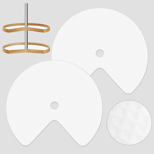 2 Pack 26 Inch Lazy Susan Shelf Liner With Upgraded Composite Materials Circle Liner For Kitchen Cabinets Non Adhesive Mats For Shelves Drawers Refrigerators Cupboards Pre Cut Inner Circle For Custom Fit
