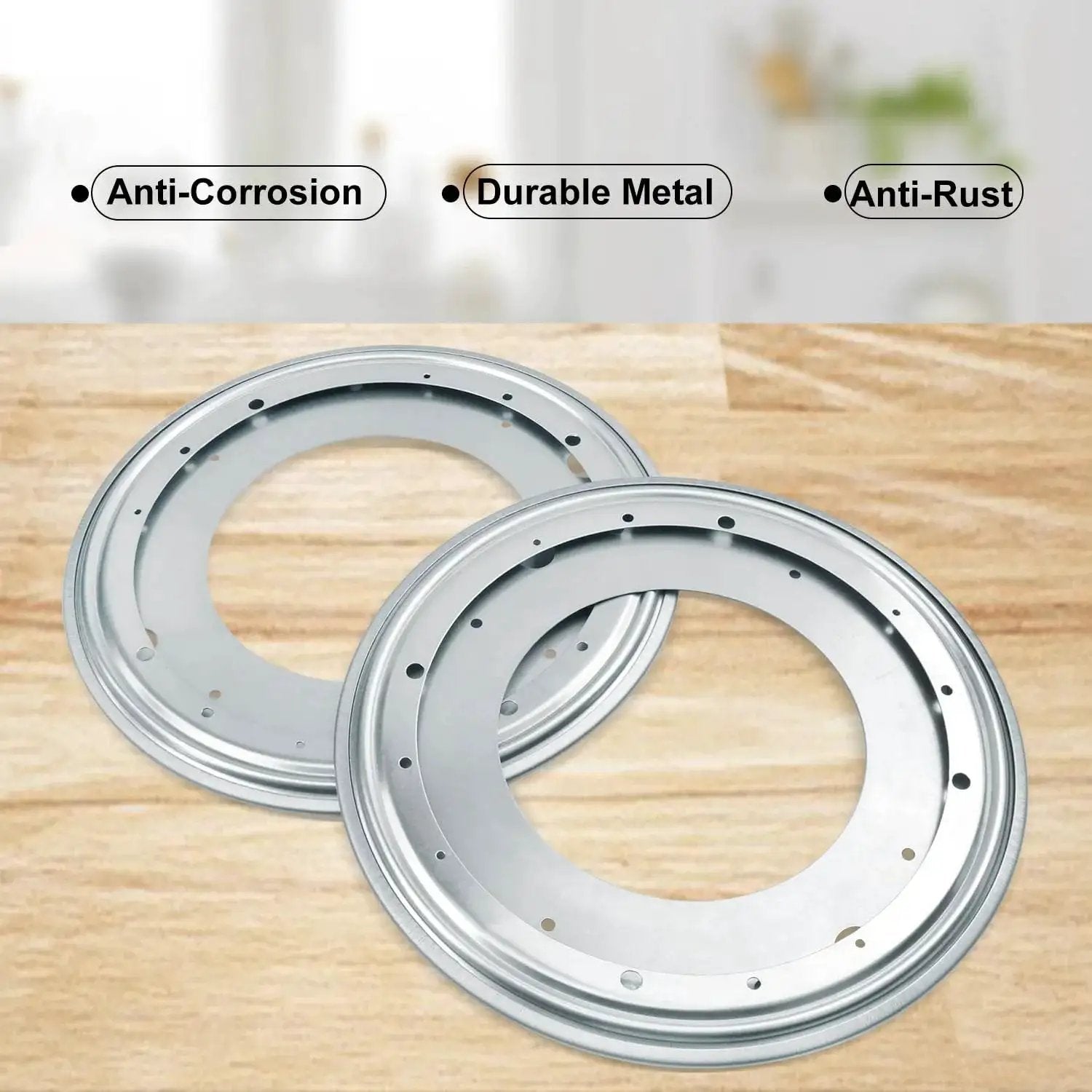 Nine Pack 12 Inch Lazy Susan Turntable Bearing Plate Heavy Duty 1000 Pounds Load Capacity Galvanized Steel Kitchen Storage