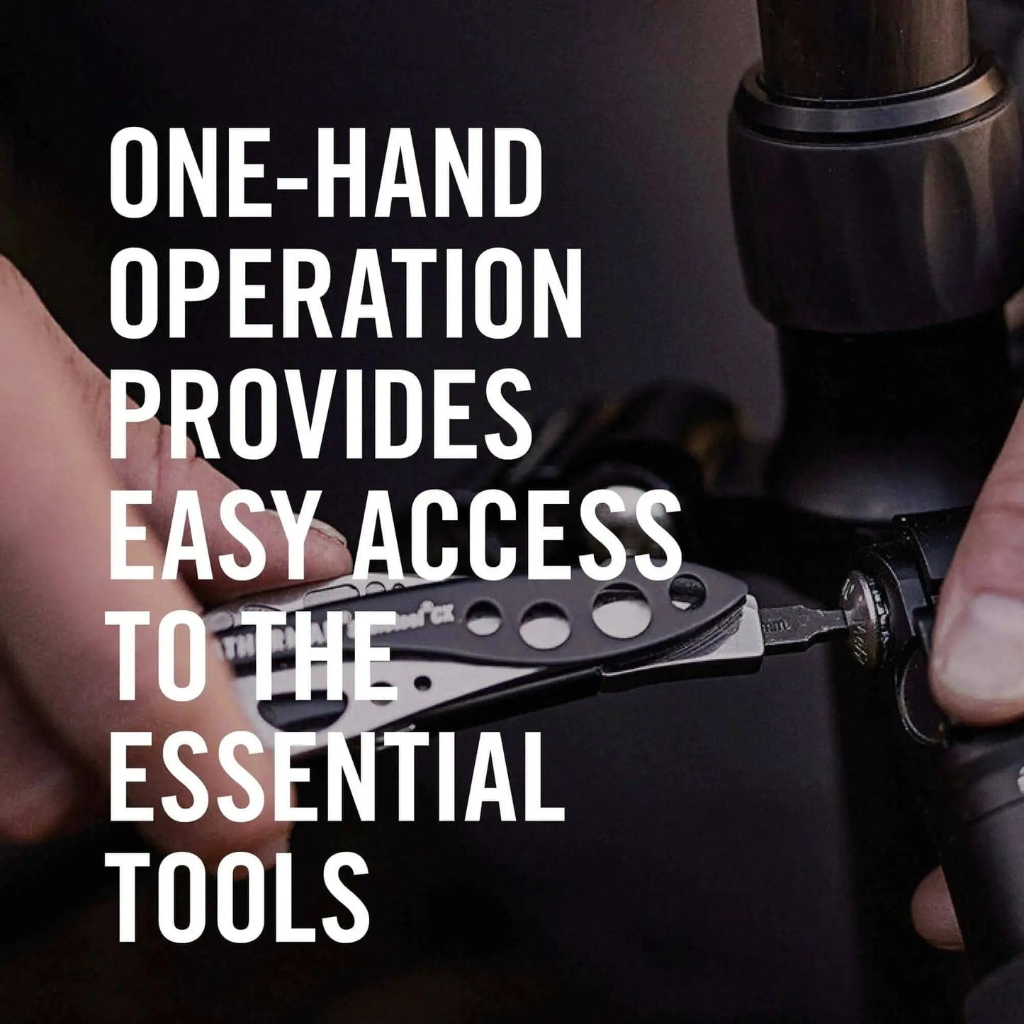 Leatherman Skeletool CX 7-In-1 Lightweight Minimalist Multi-Tool demonstrating one-hand operation