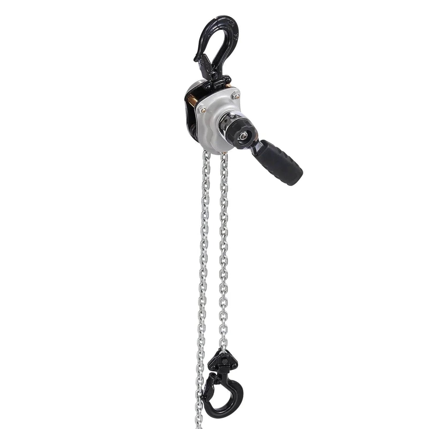 Manual Lever Chain Hoist Quarter Ton 550Lb Capacity With 5 Ft Lift G80 Chain Dual Pawl Brake 360 Rotating Hooks front view
