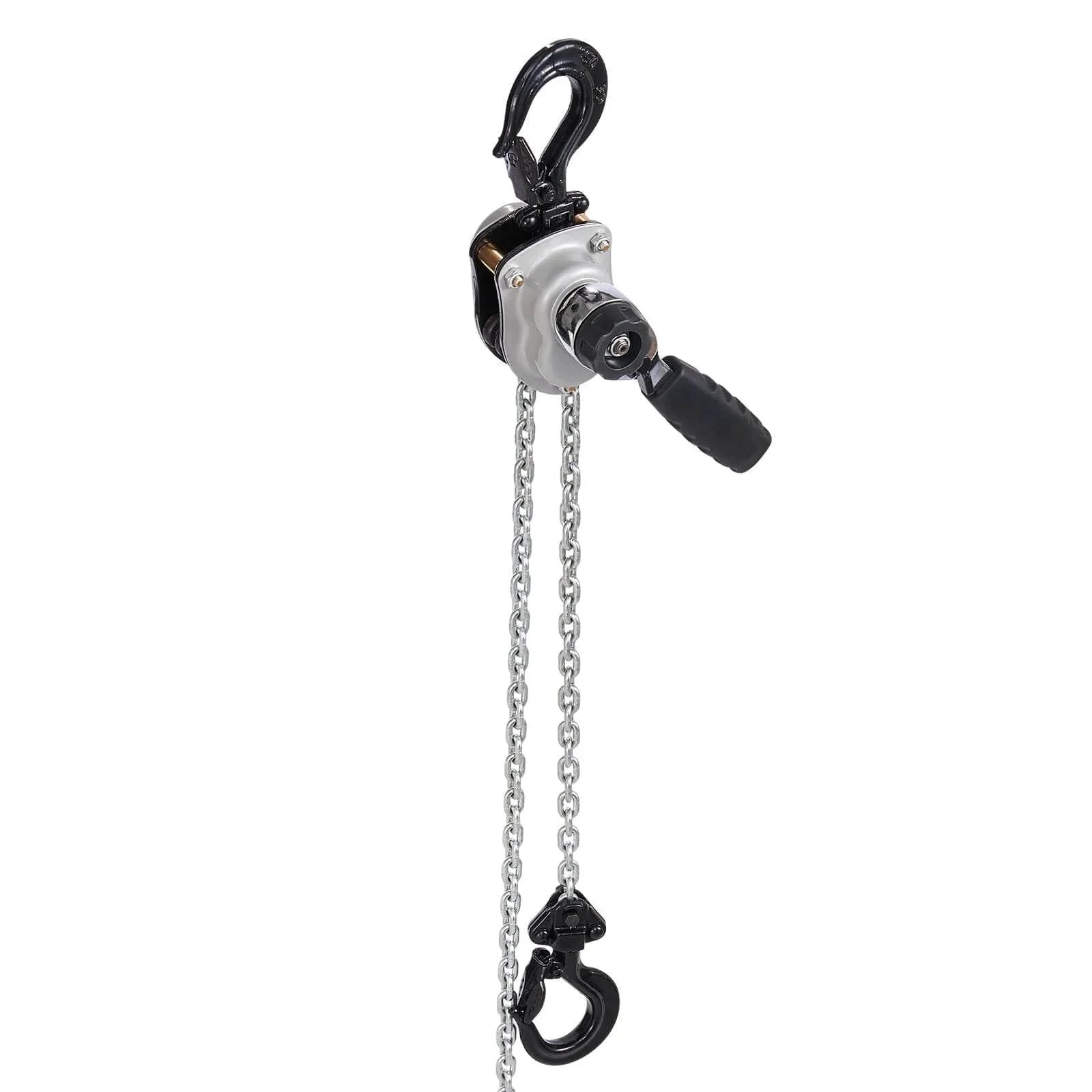 Manual Lever Chain Hoist Quarter Ton 550Lb Capacity With 5 Ft Lift G80 Chain Dual Pawl Brake 360 Rotating Hooks front view