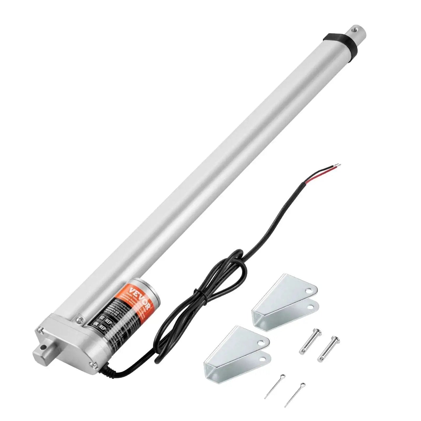 Heavy Duty 12V 18 Inch Linear Actuator With 330 Lb Load, 0.19 Inches Per Second Travel, IP54 Protection, Includes Mounting Bracket