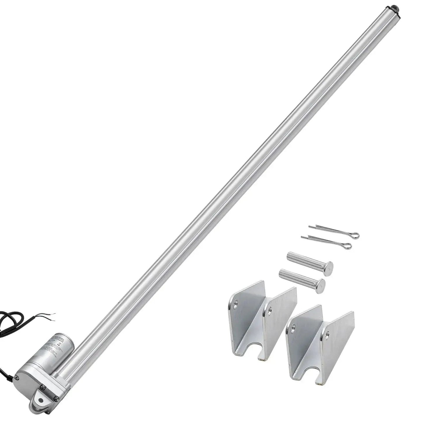 All Weather Heavy Duty 12V Linear Actuator With Mounting Bracket VEVOR 40 Inch Stroke IP65 Waterproof shown with accessories