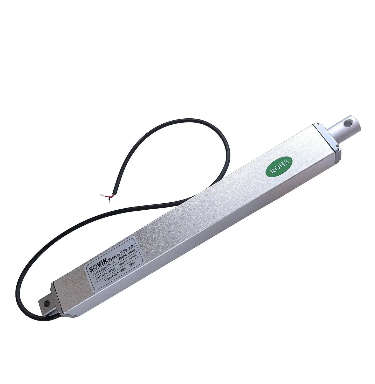 Beefy 6 Inch Stroke Linear Actuator 12V DC With Built In Limit Switch and Mounting Brackets 55 Lbs Max Lift Inline Design