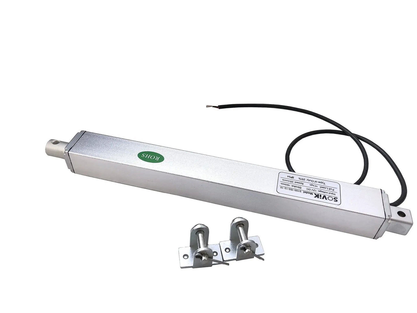 Beefy 6 Inch Stroke Linear Actuator 12V DC With Built In Limit Switch and Mounting Brackets 55 Lbs Max Lift Inline Design by SOViK