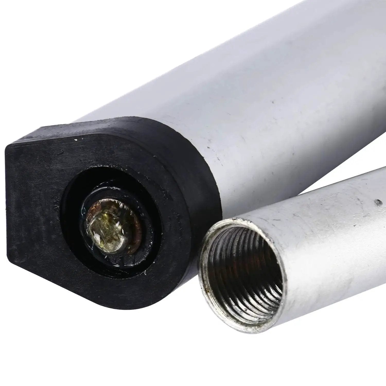 Close-up of the Beefy 12V 8 Inch Stroke Linear Actuator with Mounting Bracket, showing metal and plastic components for 900N lift.