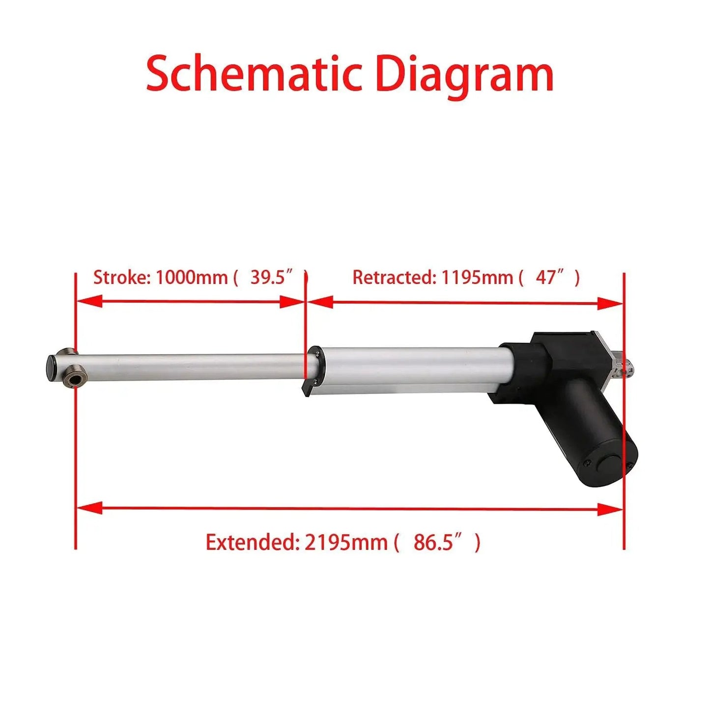 Heavy Duty Waterproof Linear Actuator 12V 6000N 1000mm Stroke Built Tough For Medical Equipment Auto Cars Recliners Solar Trackers And TV Lifts JQ MQ YW05 Durable Aluminum Housing With 3.5 Millimeter Per Second Speed And Stable High Load Performance.