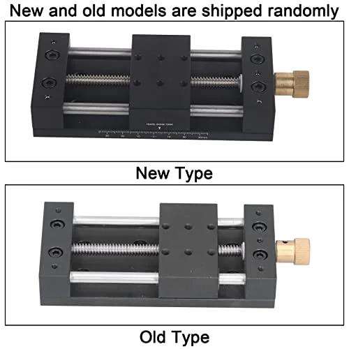 Linear Actuator Manual Sliding Table Stage Kit, showing new and old models with aluminum alloy rail guide for 3D printer CNC router.