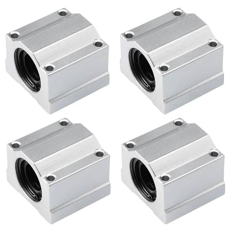 ✝️ Linear Motion Ball Bearing Slide Block, SCS10UU 10mm Pillow Block Closed Linear Bearing Aluminum Bushing, 4-pack shown