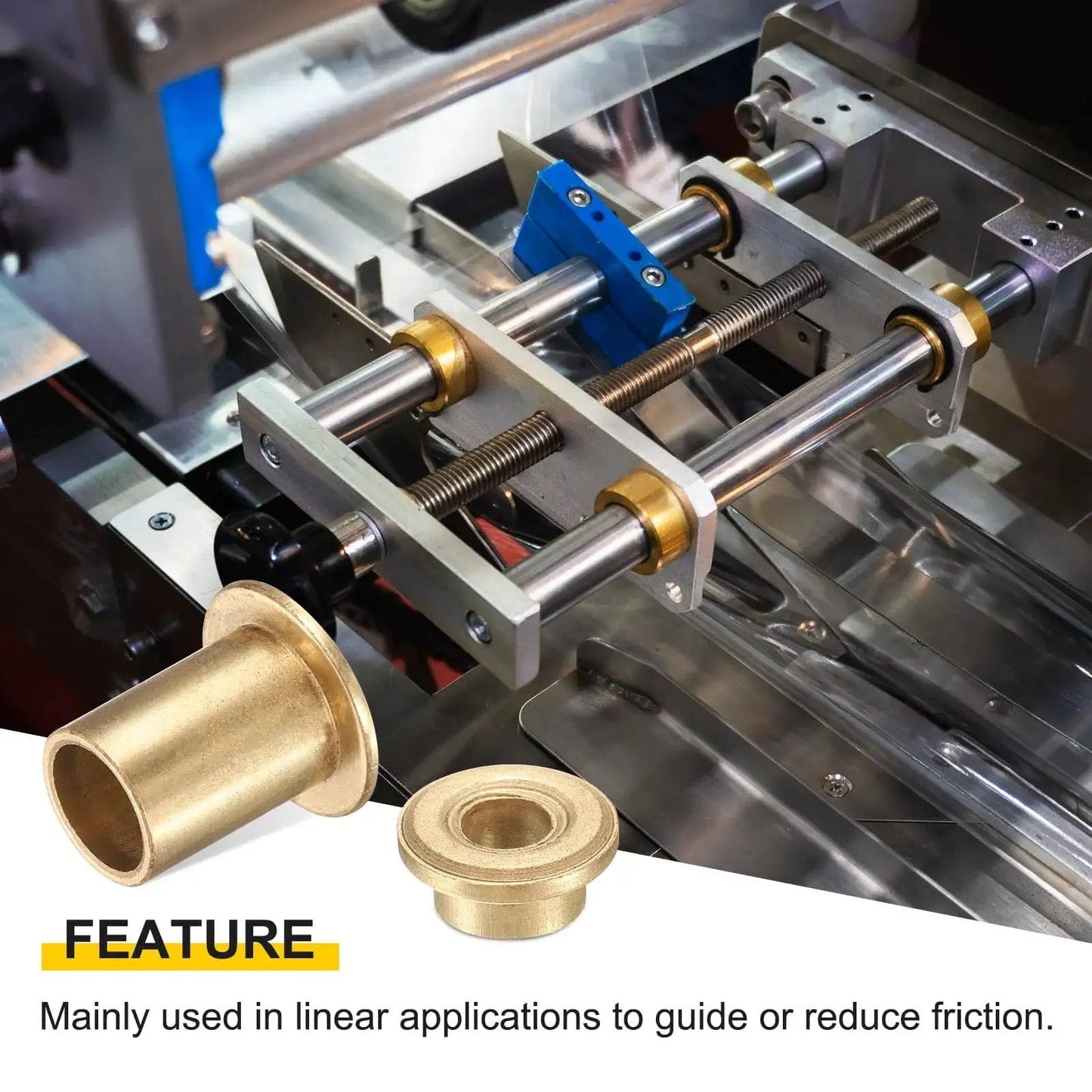 Premium 20 Piece Flange Sleeve Bearings Set With 6mm Bore 8mm Outer Diameter 8mm Length 12mm Flange Diameter And 1.2mm Flange Thickness Self Lubricating Sintered Bronze Bushings for CNC machinery application