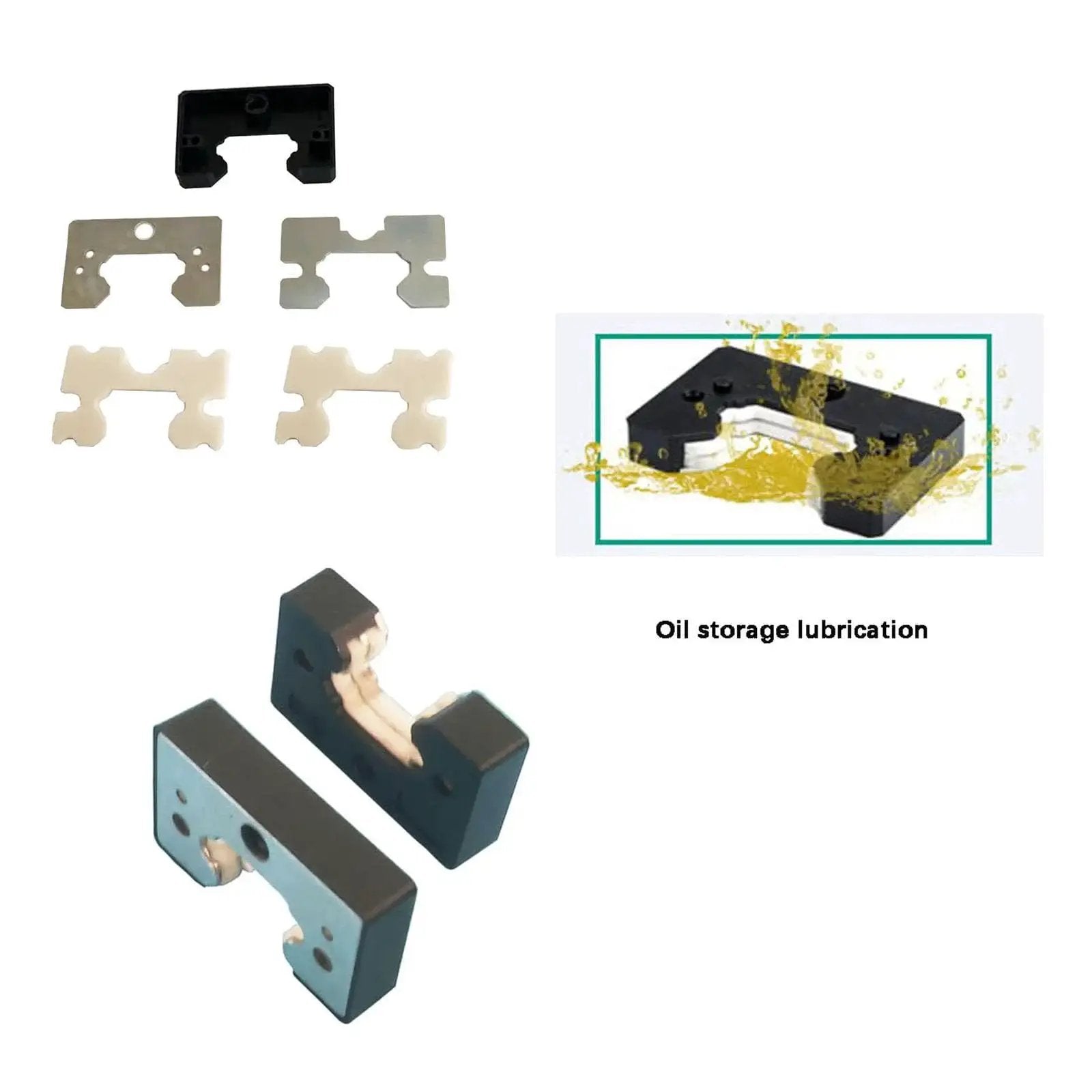 High Performance 2 Piece 15mm EGW15CC Linear Slider Block Kit With Flange Bearings And EV15 Self Lubricating Dust Proof Oil Box