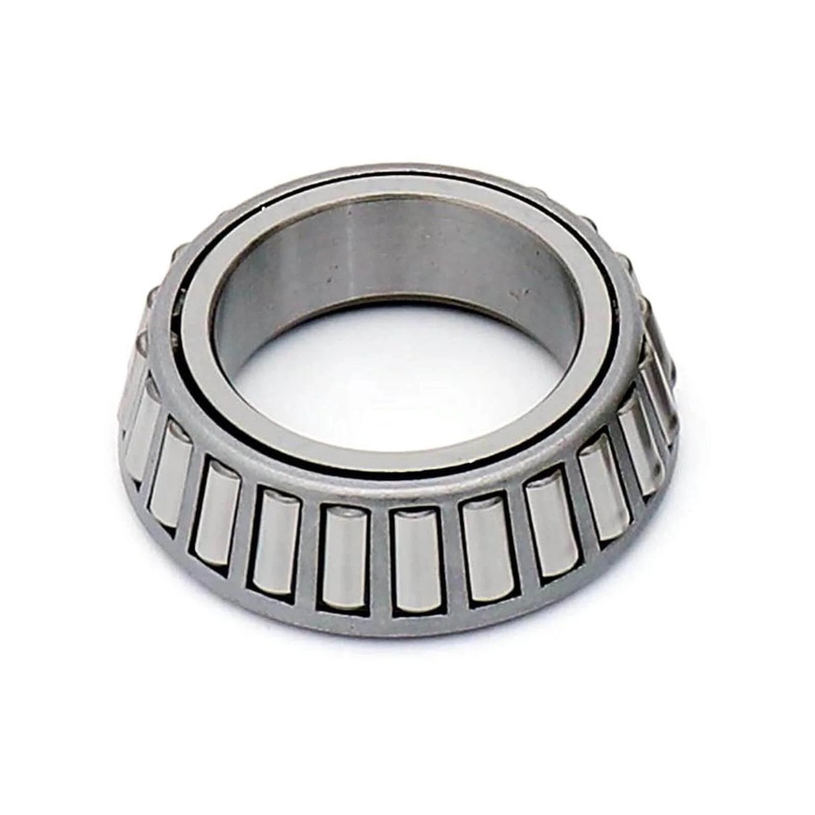 Close-up of a single tapered roller bearing from LM67048 LM67010, ID 1.250" x OD 2.328" SET6 Tapered Roller Bearings Set of 4.