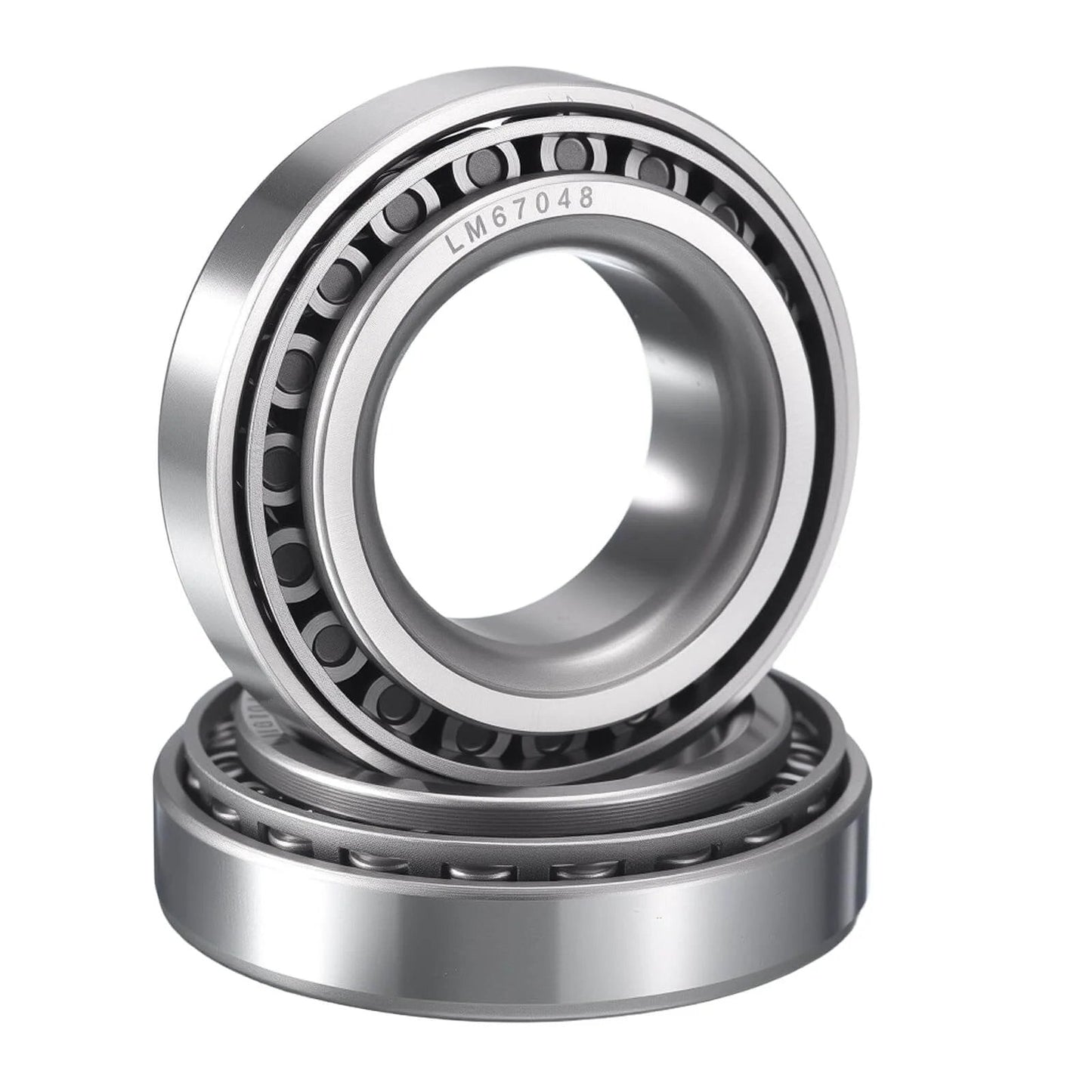 2 Pack LM67048/10 Tapered Roller Bearing Cone and Cup Set, 1.25" Bore 2.328" OD 0.625" Cup Width, Chrome Steel Taper Bearings Set, ABEC-3