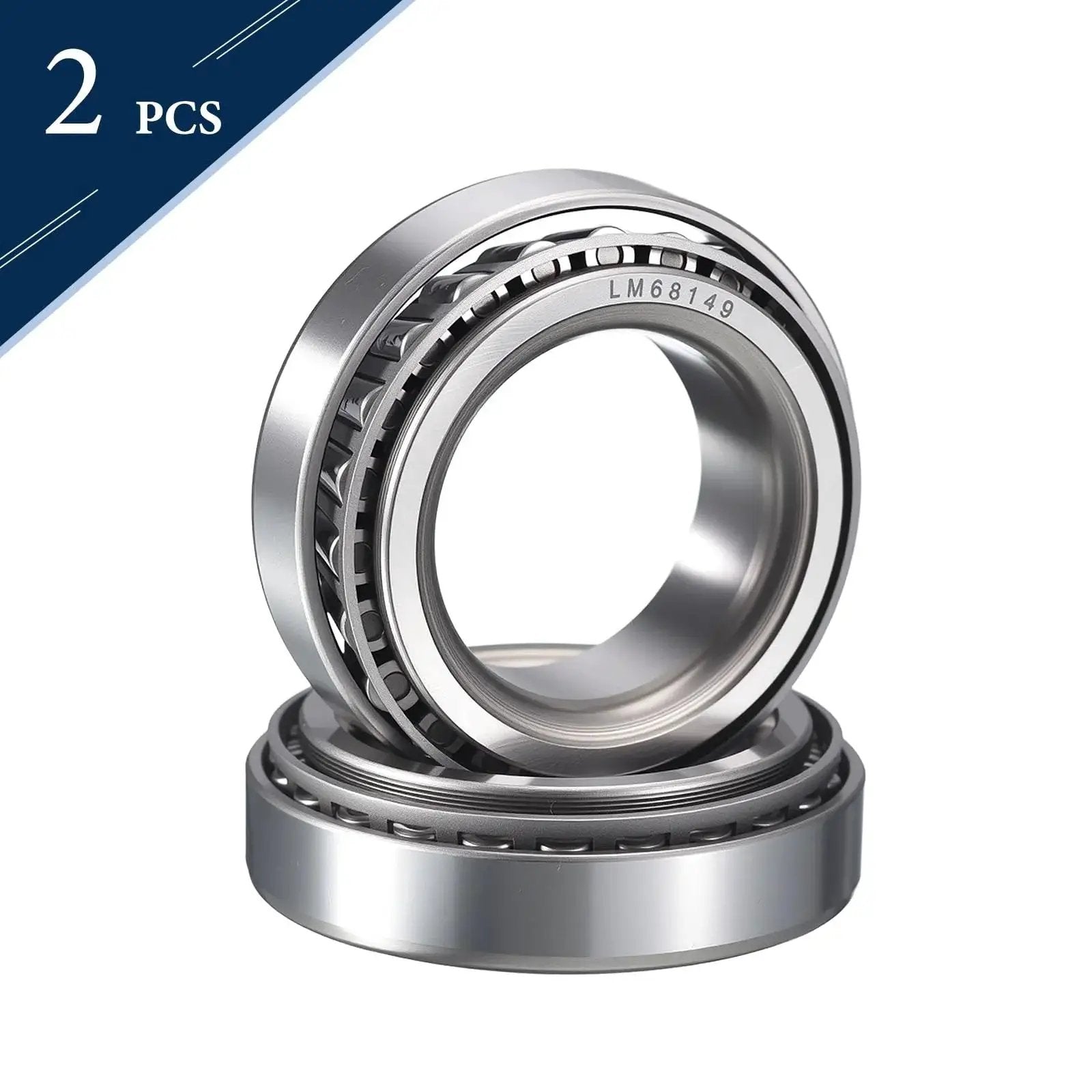 Two Pack LM68149 10 Tapered Roller Bearing Cone And Cup Set For Heavy Duty Machines That Are Built To Last, 1.25 Inch Bore 2.328 Inch OD