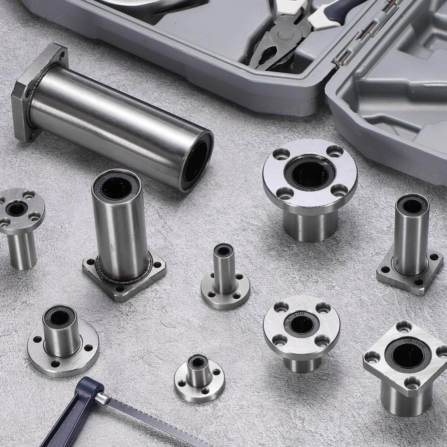 ✝️ 4 pack lmf12uu linear ball bearings, 12mm bore round flange linear bearings with tools for CNC, 3D printer setup