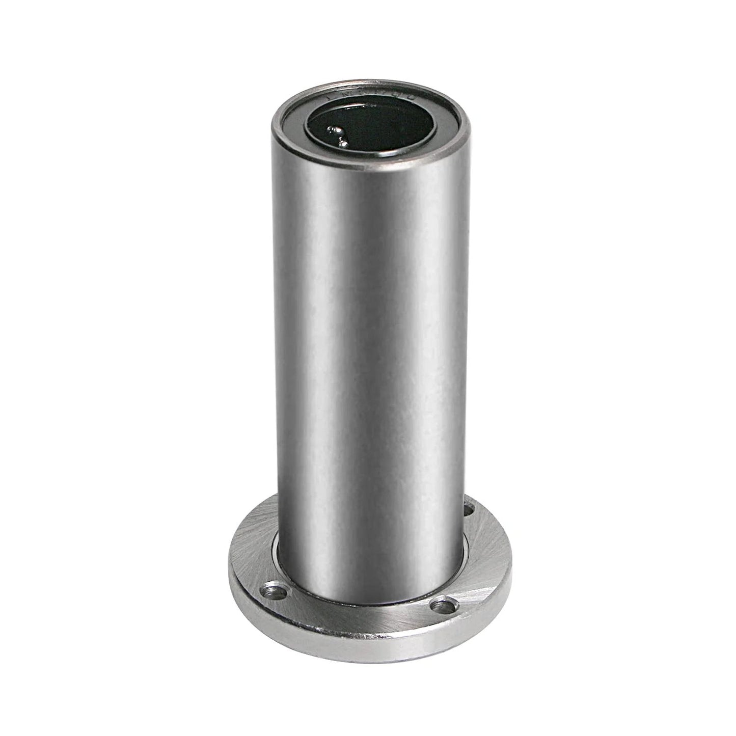 ✝️ Lmf25luu linear ball bearing round flange, ID 25mm, OD 40mm linear motion ball bearings sae52100 carbon steel front view