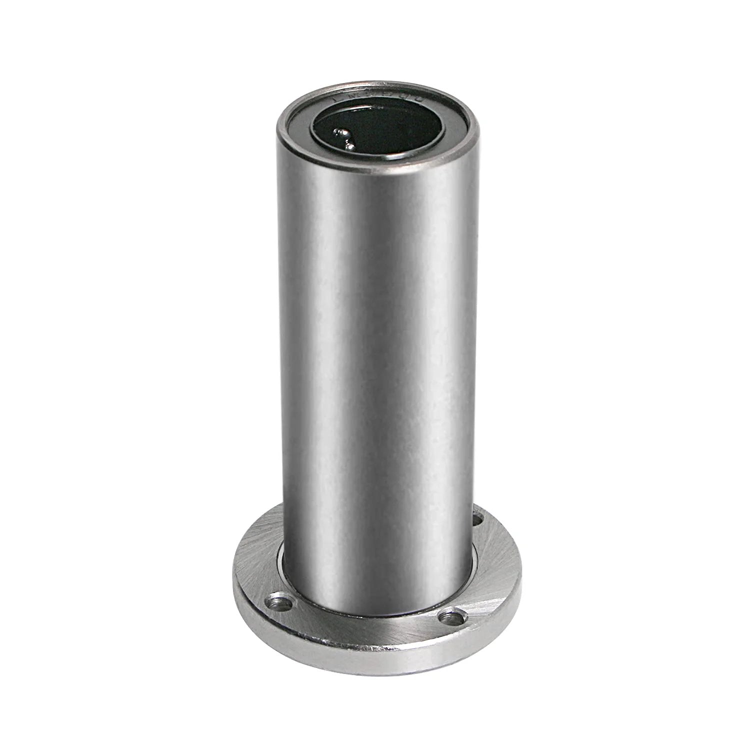 ✝️ Lmf25luu linear ball bearing round flange, ID 25mm, OD 40mm linear motion ball bearings sae52100 carbon steel front view