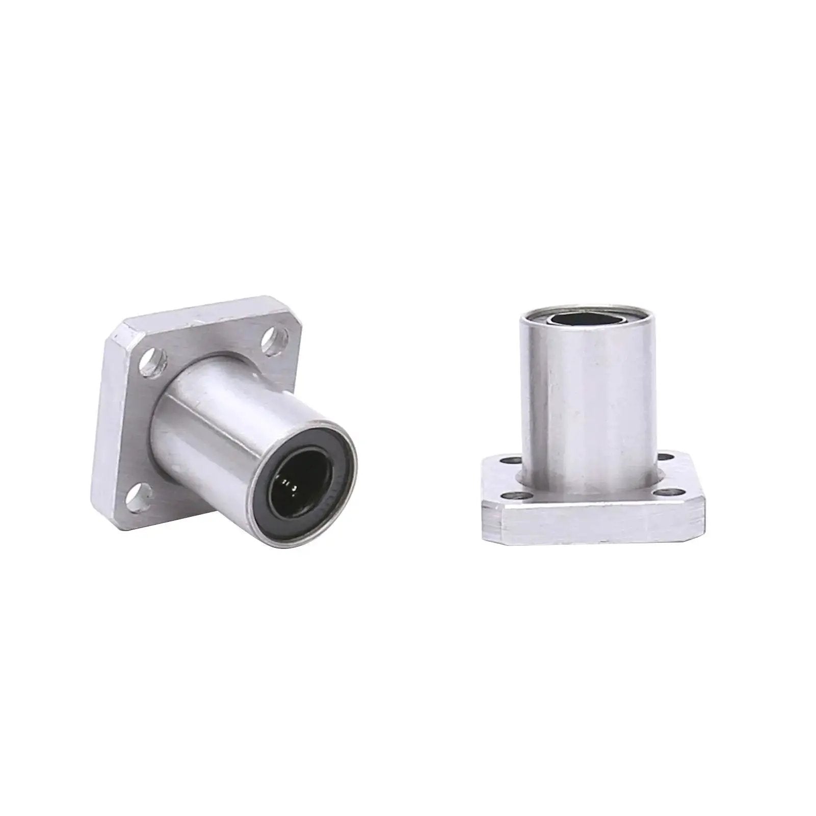 Square Flange Linear Bearing Set LMK12UU 12x21x30mm 2Pcs for CNC Machines and 3D Printers, showing bore and flange design.