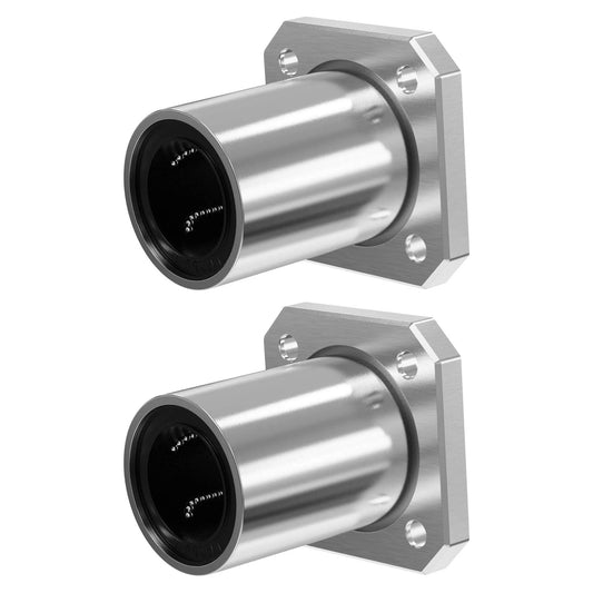 2PCS LMK25UU Square Flange Linear Ball Bearings, 25mm Bore Dia, 40mm OD, 59mm Length with Double Side Rubber Seal for CNC,3D Printer for CNC axis motion, anti-backlash setup, and smoother linear travel under load, 2-pack replacement made for