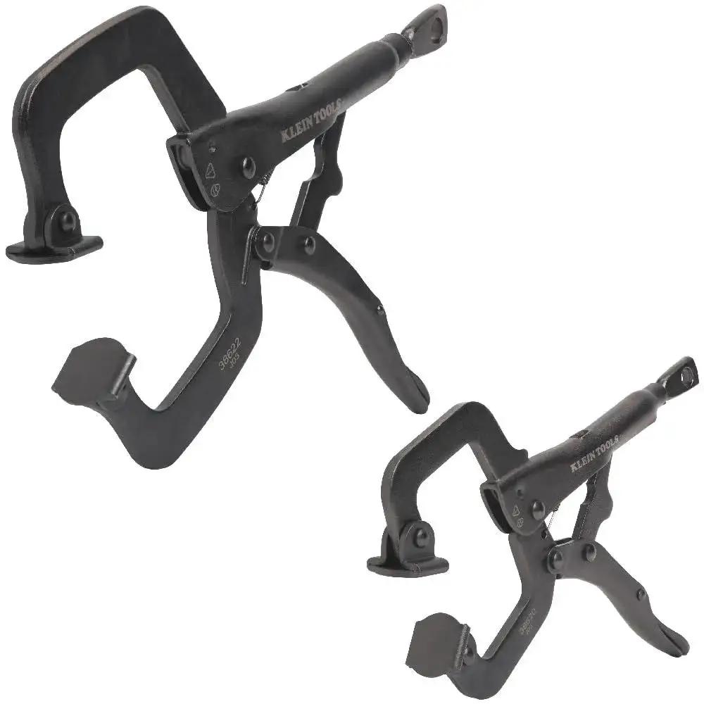 Workhorse Locking Pliers Set With Swivel Jaws 6 Inch And 11 Inch C Clamp Style Grips Heavy Duty showing both pliers