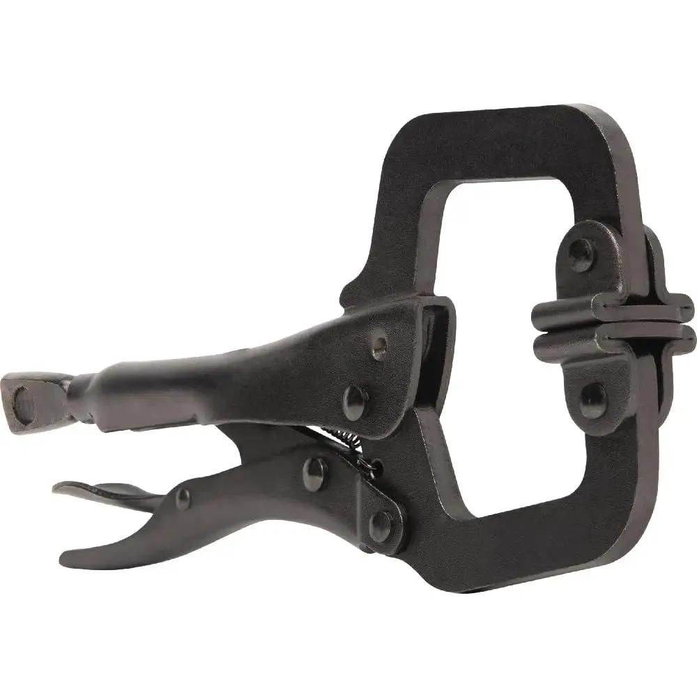 Workhorse Locking Pliers Set With Swivel Jaws 6 Inch And 11 Inch C Clamp Style Grips Heavy Duty Quick Thumb Knob Adjustment And Easy Lever Release For Home Shop Woodworking Two Piece Klein Tools black clamp