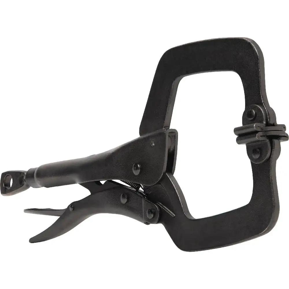 Workhorse Locking Pliers Set With Swivel Jaws 6 Inch And 11 Inch C Clamp Style Grips Heavy Duty Quick Thumb Knob Adjustment And Easy Lever Release