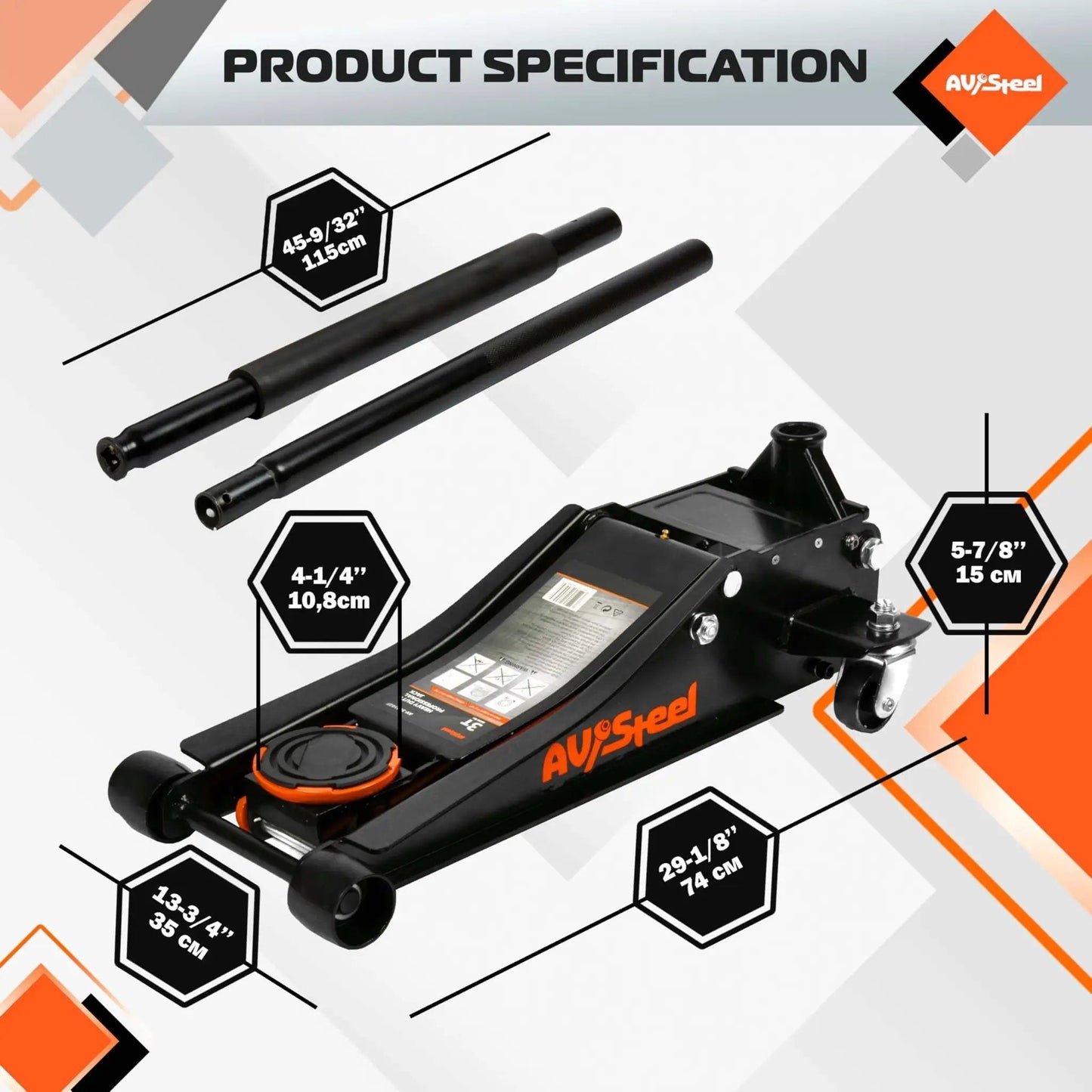 Low Profile 3 Ton Car Floor Jack With Dual Pistons And Quick Lift Pump Heavy Duty Hydraulic Floor Jack For Cars With 6600 Lbs Capacity