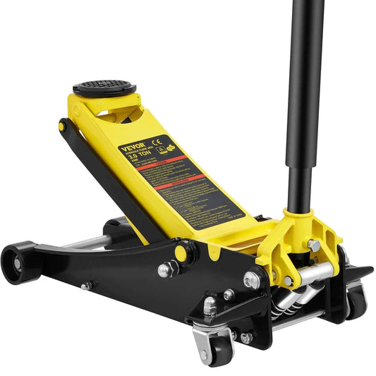 Three Ton Low Profile Floor Jack With Dual Pistons Quick Lift Pump Heavy Duty Steel Racing Jack For Cars Great For Tire Changes