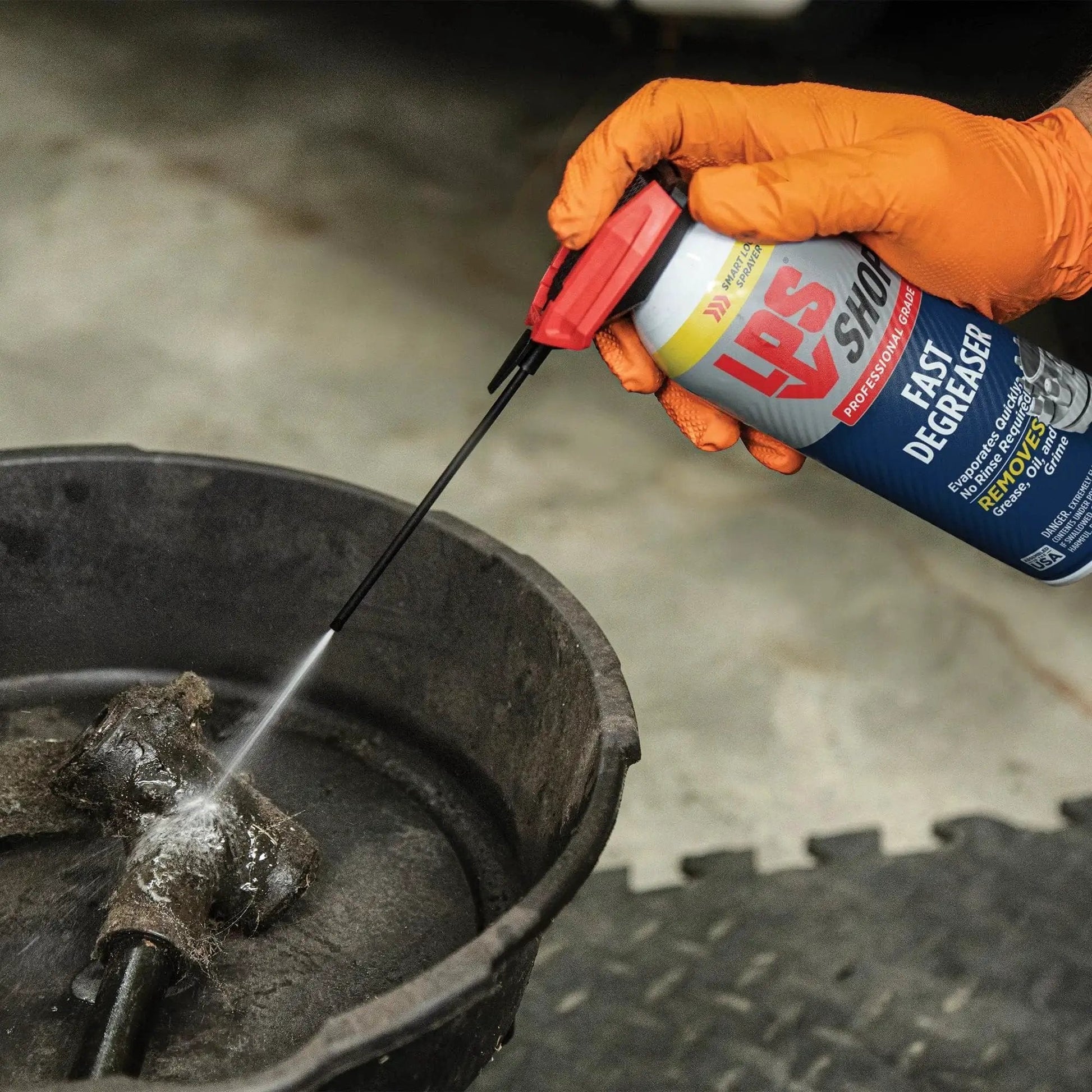 Fast Acting Degreaser for Machinery and Equipment Removes Grease Oil and Grime in a Snap Industrial Strength Cleaner spray can in use