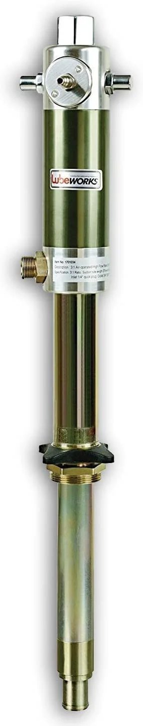 Lubeworks Oil Transfer Drum Pump Double Action 3:1 Fast Flow Rate 7.4gpm / 28lpm for SAE130 Oils/Fluids front view image