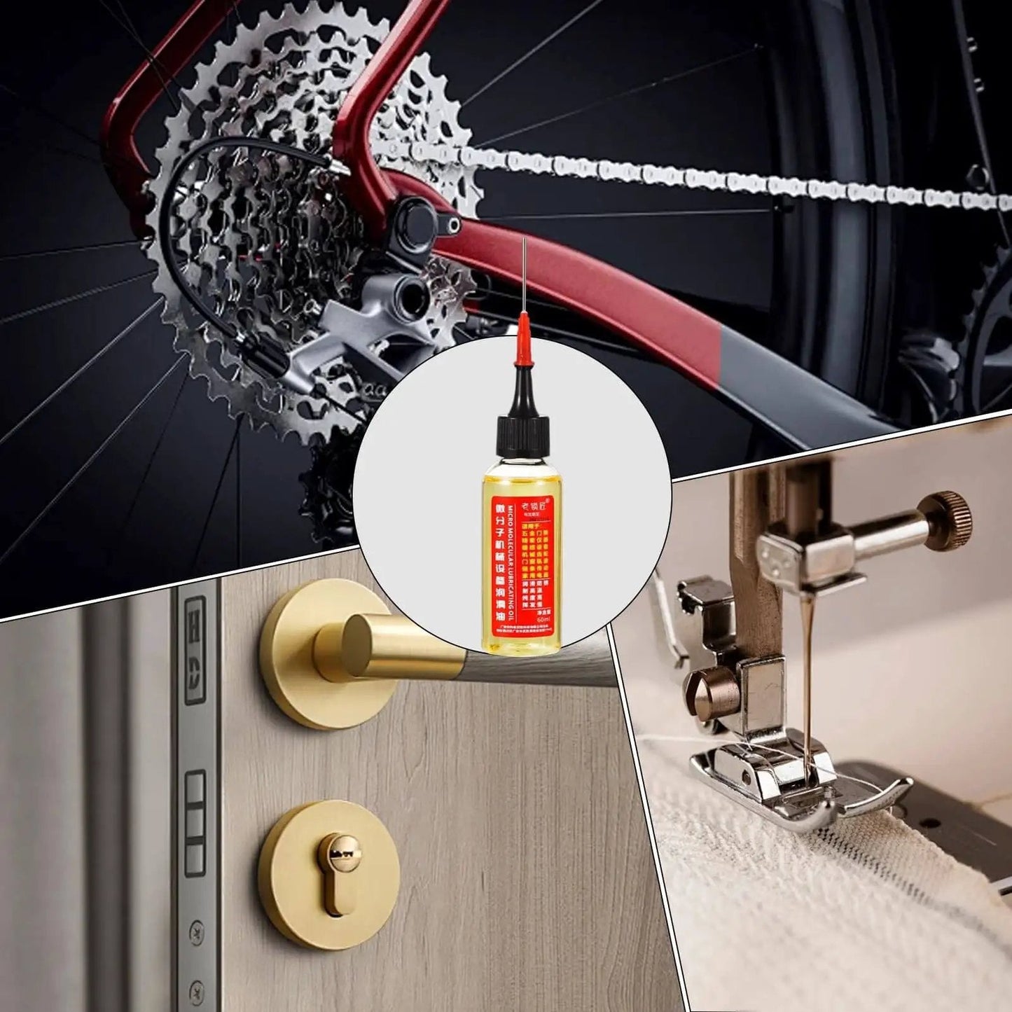 Extend Door Lock Hinge Lubricant 60ml Grease and Penetrating Oil for bikes, door locks, sewing machines visible