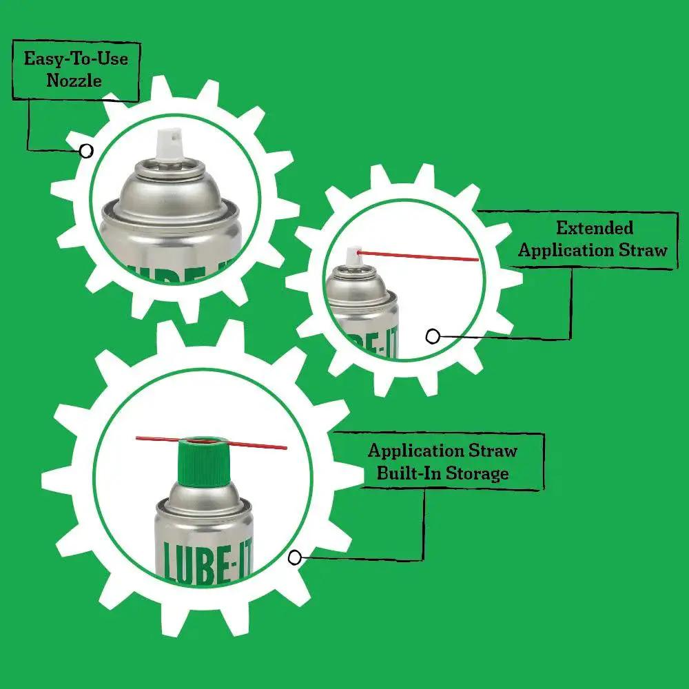 All Purpose Deep Lubricating Oil Spray For Industrial Auto Marine And Home Use Go To Lubricant with application nozzle and straw