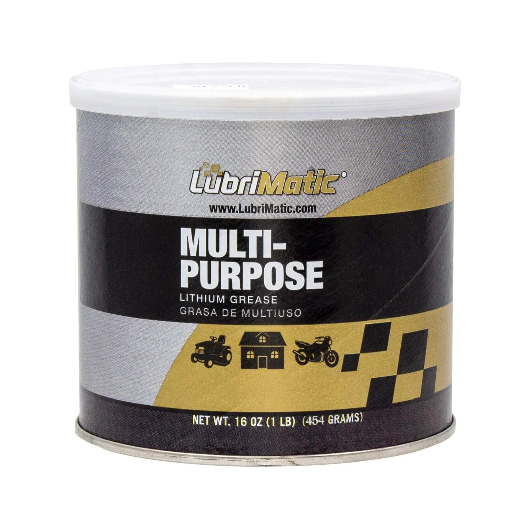 LubriMatic 11316 Multi-Purpose Grease - 1 Pound, Amber in a 16 oz can with black and yellow label