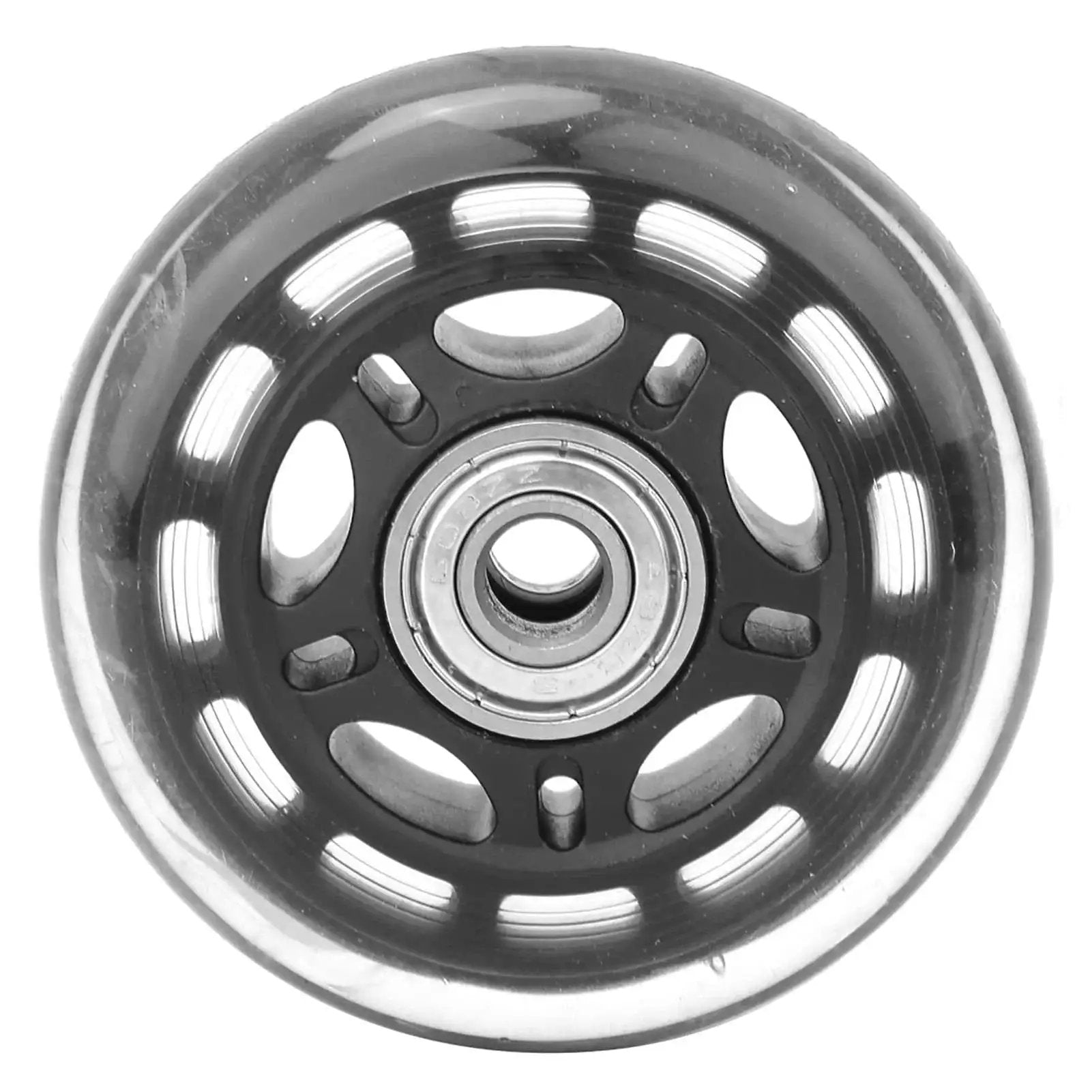 Front view of 3 Inch Luggage Caster Replacement Wheel With 608ZZ Bearings, Silent PU Wheel for Suitcases, durable and smooth rolling