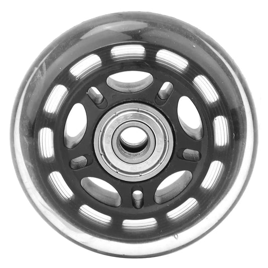 Front view of 3 Inch Luggage Caster Replacement Wheel With 608ZZ Bearings, Silent PU Wheel for Suitcases, durable and smooth rolling